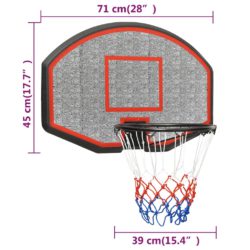 Basketballplate svart 71x45x2 cm polyeten