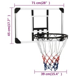 Basketballplate gjennomsiktig 71x45x2,5 cm polyeten