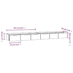 Veggskap 2 stk sonoma eik 102x30x20 cm konstruert tre