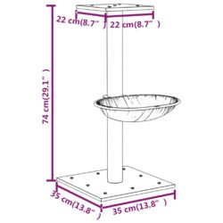 Kattetre med klorestolper i sisal lysegrå 74 cm