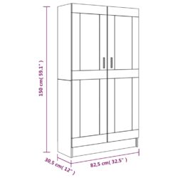 Bokhylle grå sonoma 82,5×30,5×150 cm konstruert tre