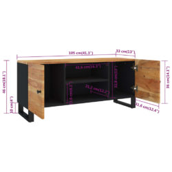 TV-benk 105x33x46 cm heltre akasie