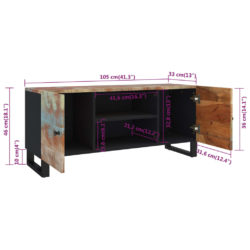 TV-benk 105x33x46 cm gjennvunnet heltre