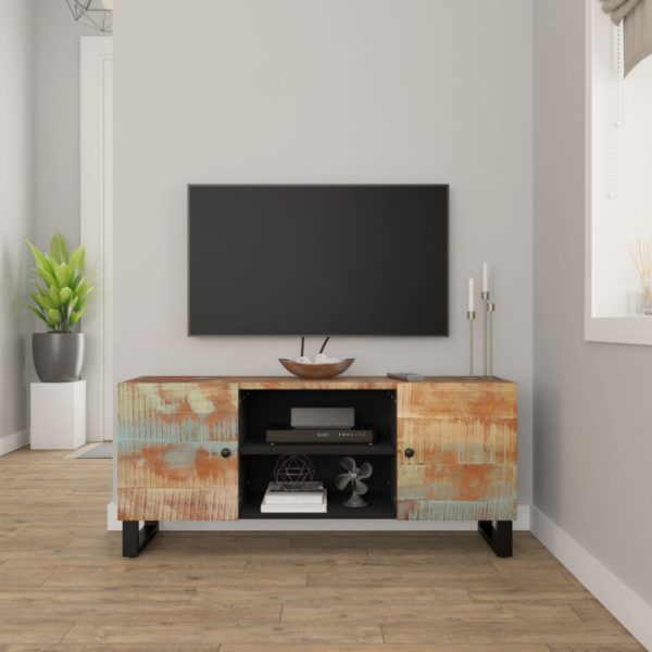 TV-benk 105x33x46 cm gjennvunnet heltre