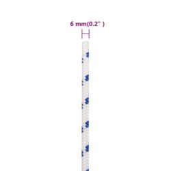 Båttau hvit 6 mm 250 m polypropylen