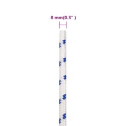 Båttau hvit 8 mm 25 m polypropylen