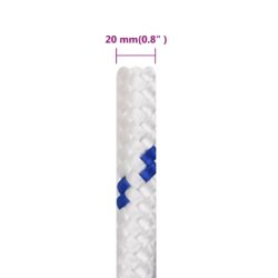 Båttau hvit 20 mm 50 m polypropylen