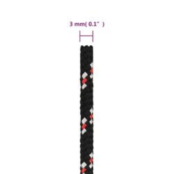 Båttau svart 3 mm 25 m polypropylen