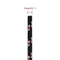 Båttau svart 3 mm 50 m polypropylen