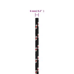 Båttau svart 6 mm 25 m polypropylen