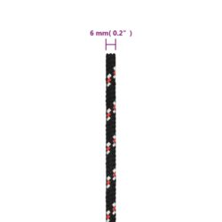 Båttau svart 6 mm 250 m polypropylen