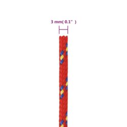 Båttau rød 3 mm 25 m polypropylen