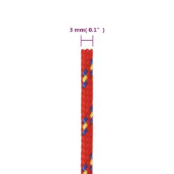 Båttau rød 3 mm 500 m polypropylen