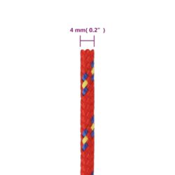 Båttau rød 4 mm 25 m polypropylen