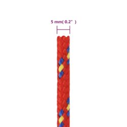 Båttau rød 5 mm 25 m polypropylen