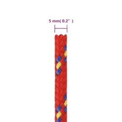 Båttau rød 5 mm 50 m polypropylen