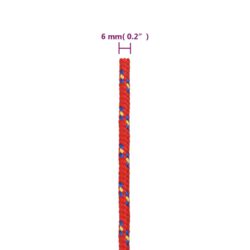 Båttau rød 6 mm 25 m polypropylen