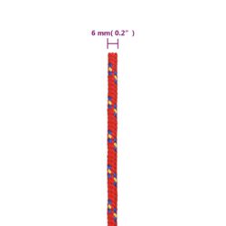 Båttau rød 6 mm 50 m polypropylen