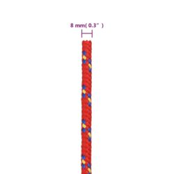 Båttau rød 8 mm 25 m polypropylen