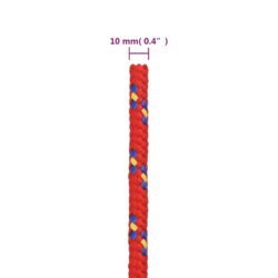 Båttau rød 10 mm 25 m polypropylen