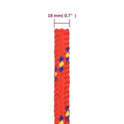 Båttau rød 18 mm 25 m polypropylen