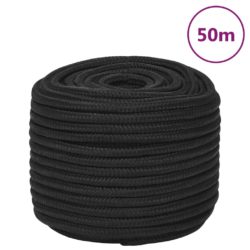 Båttau helsvart 12 mm 50 m polypropylen