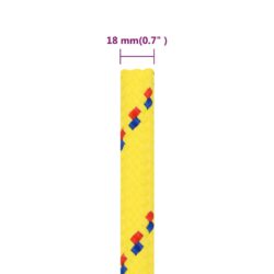 Båttau gul 18 mm 50 m polypropylen