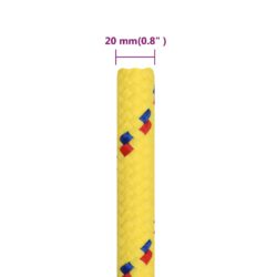 Båttau gul 20 mm 25 m polypropylen