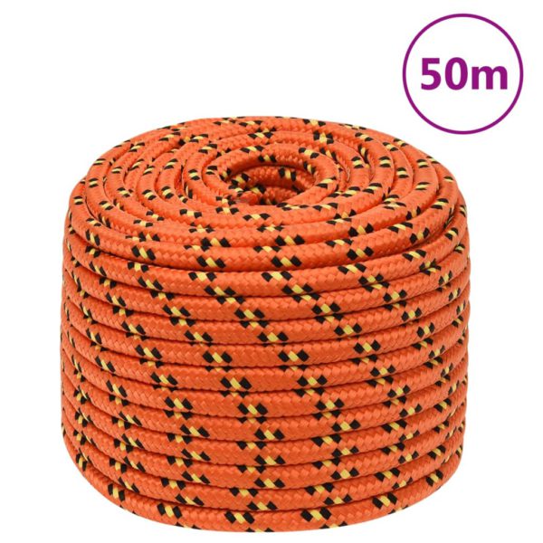 Båttau oransje 12 mm 50 m polypropylen