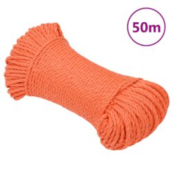 Arbeidstau oransje 6 mm 50 m polypropylen