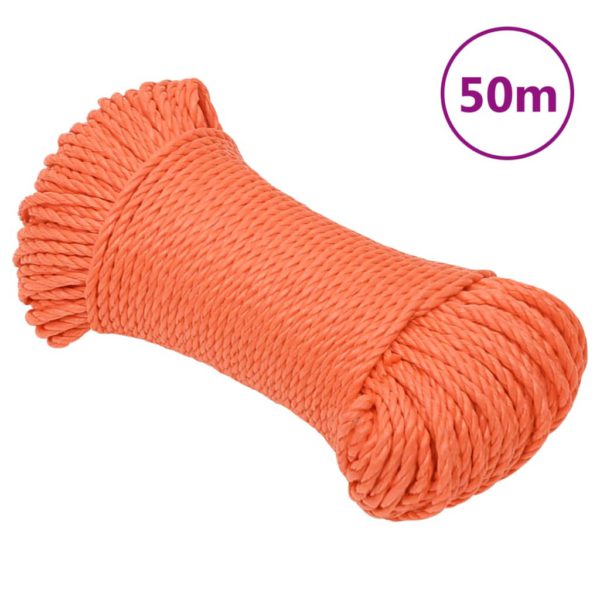 Arbeidstau oransje 6 mm 50 m polypropylen