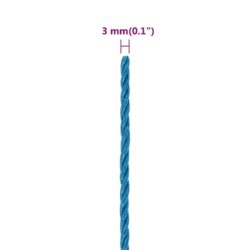 Arbeidstau blå 3 mm 50 m polypropylen