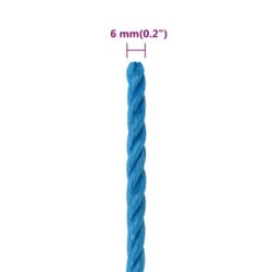 Arbeidstau blå 6 mm 25 m polypropylen