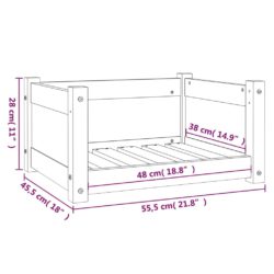 Hundeseng svart 55,5×45,5×28 cm heltre furu