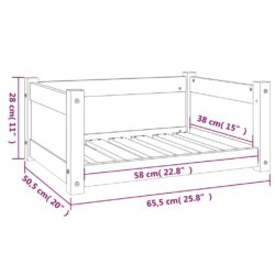 Hundeseng honningbrun 65,5×50,5×28 cm heltre furu