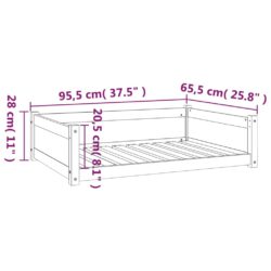 Hundeseng 95,5×65,5×28 cm heltre furu