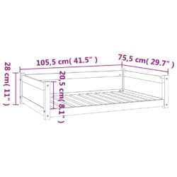 Hundeseng 105,5×75,5×28 cm heltre furu