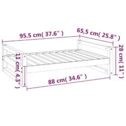 Hundeseng svart 95,5×65,5×28 cm heltre furu