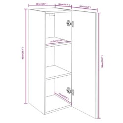 TV-benker 4 stk brun eik 30,5x30x90 cm konstruert tre