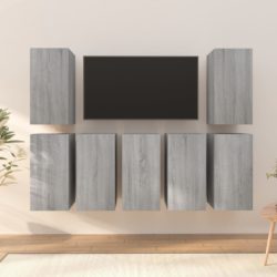 TV-benker 7 stk grå sonoma 30,5x30x60 cm konstruert tre