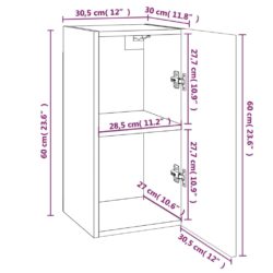 TV-benker 7 stk brun eik 30,5x30x60 cm konstruert tre