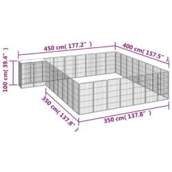 Hundegrind med 34 paneler svart 50×100 cm pulverlakkert stål