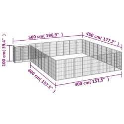 Hundegrind med 38 paneler svart 50×100 cm pulverlakkert stål