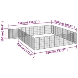 Hundegrind med 42 paneler svart 50×100 cm pulverlakkert stål