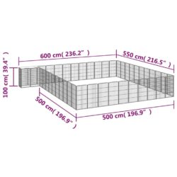 Hundegrind med 46 paneler svart 50×100 cm pulverlakkert stål