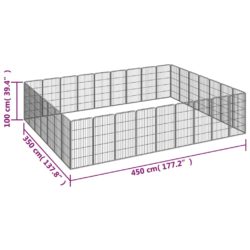 Hundegrind med 32 paneler svart 50×100 cm pulverlakkert stål