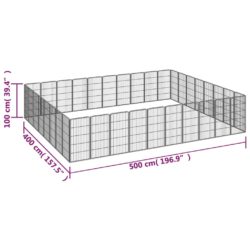 Hundegrind med 36 paneler svart 50×100 cm pulverlakkert stål