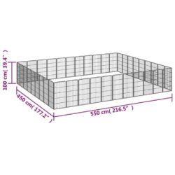 Hundegrind med 40 paneler svart 50×100 cm pulverlakkert stål