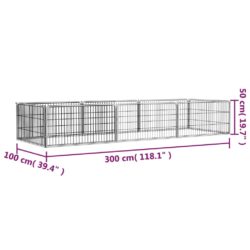 Hundegrind med 8 paneler svart 100×50 cm pulverlakkert stål