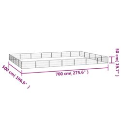 Hundegrind med 24 paneler svart 100×50 cm pulverlakkert stål